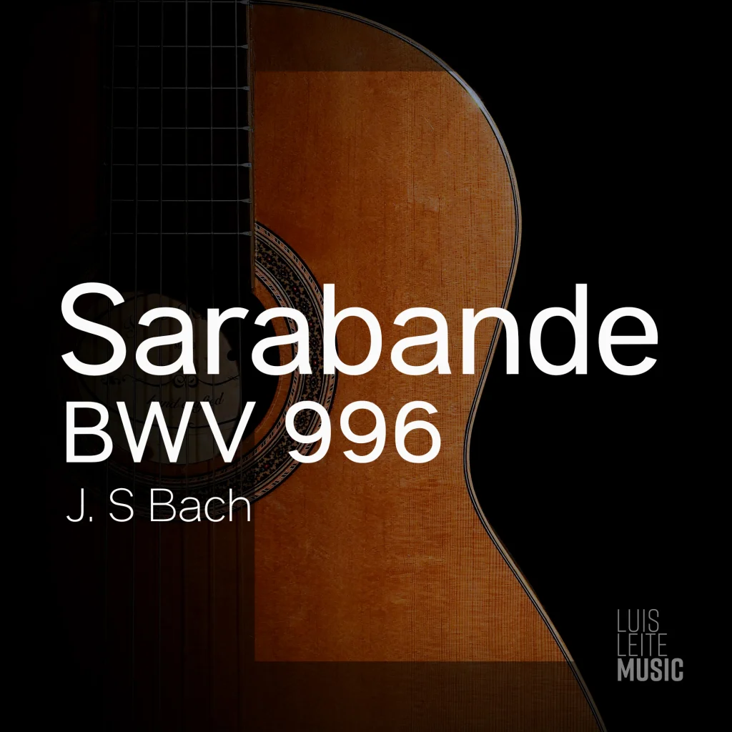 Sarabande BWV 996, capa da partitura, edição Luis Leite