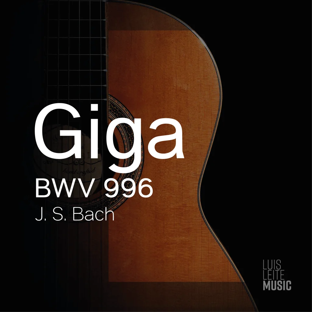 Giga BWV 996, capa da partitura, edição Luis Leite