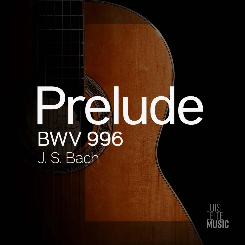 Prelúdio BWV 996, capa da partitura, edição Luis Leite
