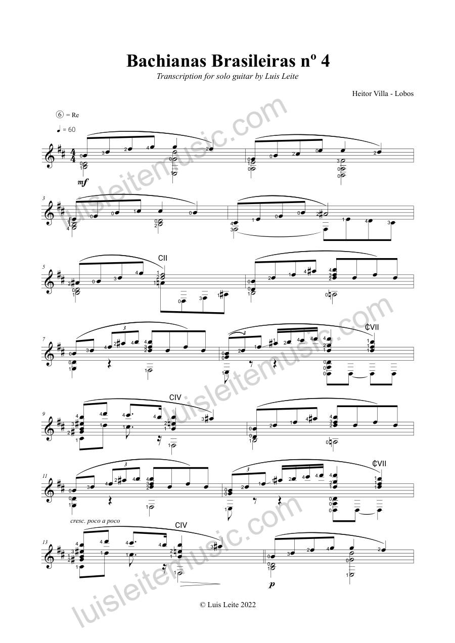 Prévia: primeira página de Bachianas Brasileiras #4