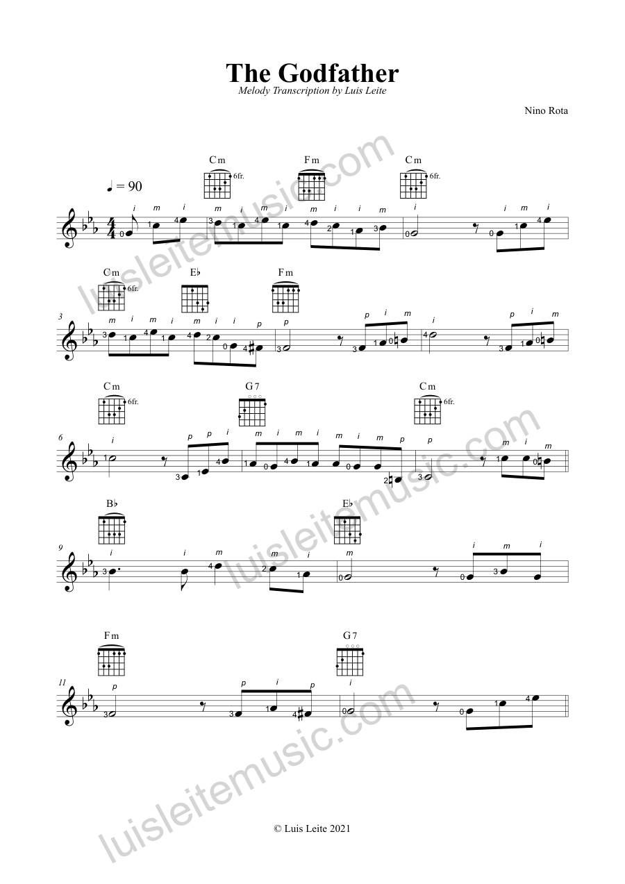 Prévia: primeira página de The Godfather Theme